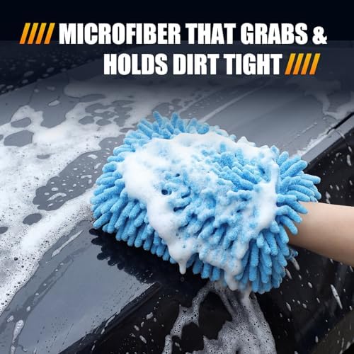 3 Pack Chenille Premium Scratch-Free Microfiber Car Wash Sponges, Non-Scratch - Image 5