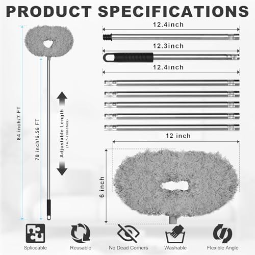 Storystore Ceiling Fan Cleaner Duster, Adjustable Microfiber Duster - Image 2