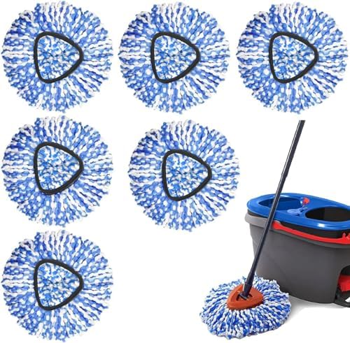 6 Pack Spin Mop Replacement Heads Compatible by YWSHF