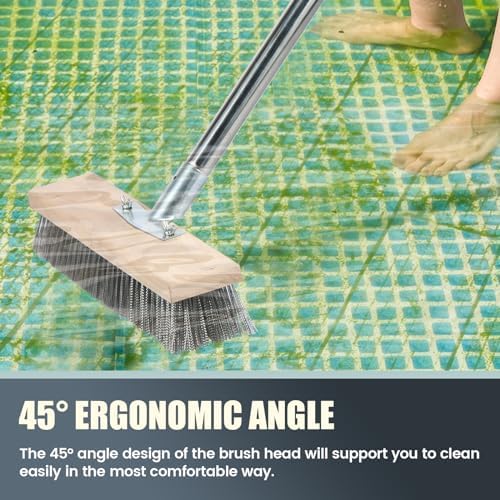 Deck Scrub Brush, Stainless Steel Wire Floor Brush - Image 6
