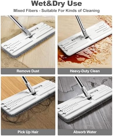 JOYMOOP Flat Mop Replacement Pads, Microfiber Cleaning Refills, Washable Stripe - Image 4