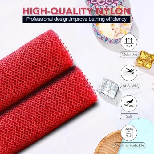 UJFQBH 2 Pieces African Bath Sponge African Net Long Net Bath Sponge - Image 4