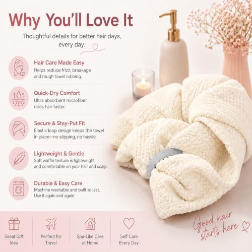 Large Microfiber Hair Wrap Towel - Image 7