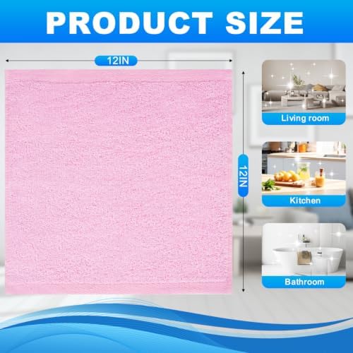 12 Pack Washcloths, 100% Cotton Wash Cloths, 12x12 Inch - Image 2
