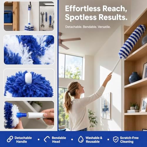 Microfiber Dusters for Cleaning, Washable Feather Duster for Household Cleaning - Image 6