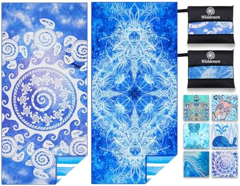 Widdonen Microfiber Beach Towel, Extra Large 2 Pack-71x32 by WIDDONEN