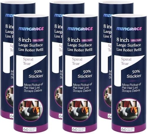 8 inch Large Surface Lint Roller Refills by MINGRACE