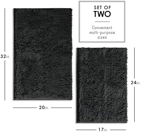 Hearth & Harbor Bathroom Rugs, Chenille Bath Mat - Image 3