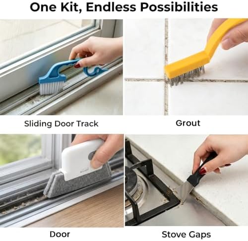 11 Pack Window Track Cleaning Tools Set, Window Groove Cleaning Brush Kit - Image 5
