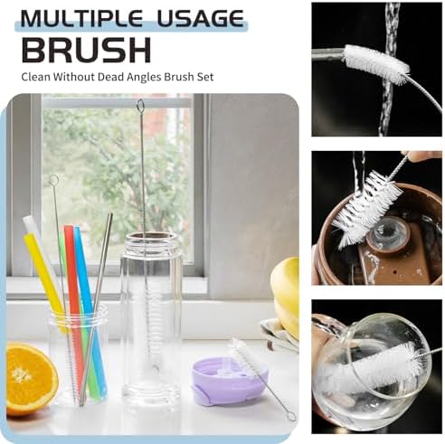 Living and Giving 3Pcs Set of Bottle Brush Flexible Cleaning Brushes Kitchen - Image 2