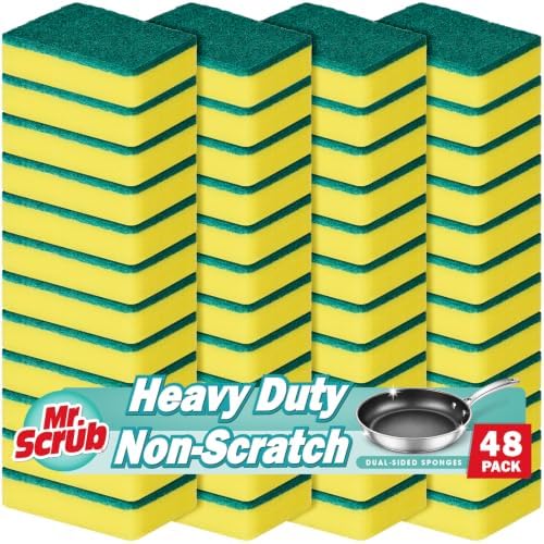 Mr. Scrub Sponges Kitchen Scrub Dish Sponge Scouring Pad, 48 Pack Cleaning by MrScrubCleaninghelpers