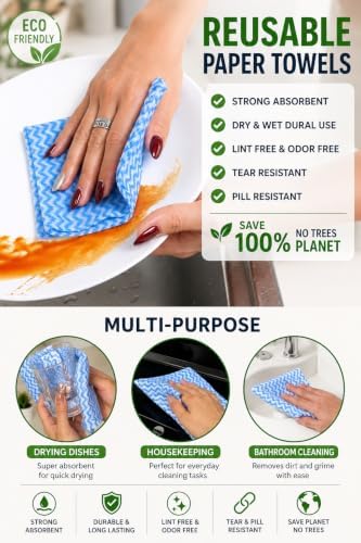 Reusable Paper Towels Washable Roll 60 Count - Image 3