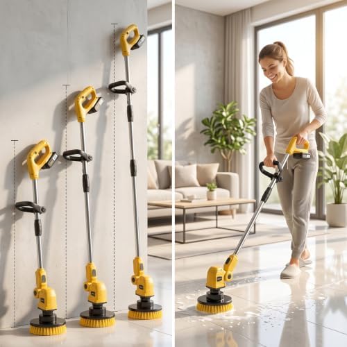 Cordless Spin Scrubber, 6 Brush Head, Floor Scrubber - Image 6