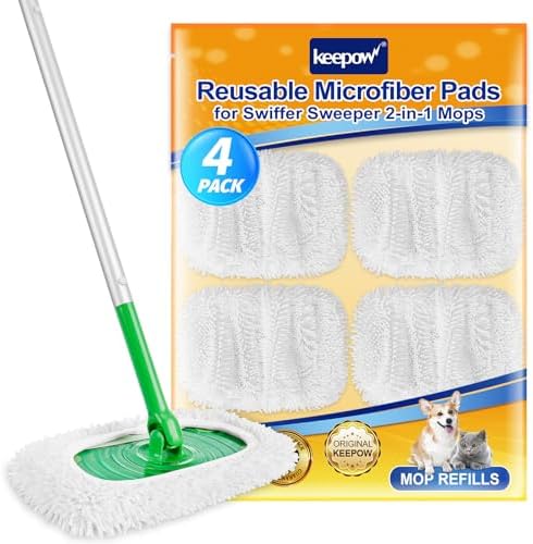 KEEPOW Reusable Microfiber Mop Pads Compatible by KEEPOW