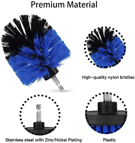 8 PackDrill Brush Attachment Set, 1/4in Power Scrubber Brush + Extend Long Rod - Image 4