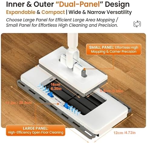 2-in-1 Hands Free Flat Mop, Dust Mop - Image 3