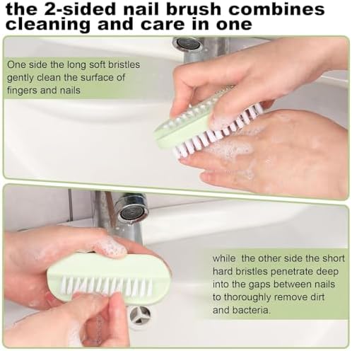 Nail Brush 4 Pack With Double Sided Bristles - Image 3