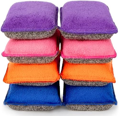 MAQIHAN 8 Pack Microfiber Dish Scrubbers by MaqiIhanCustomOfficial
