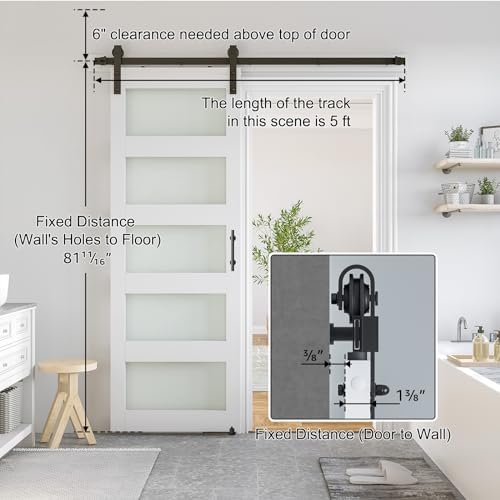SMARTSTANDARD 30 x 80 in Glass Barn Door - Image 2