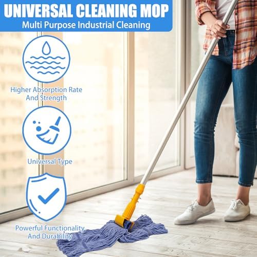 6 Pack Commercial Heavy Duty Mop Head Replacement - Image 2