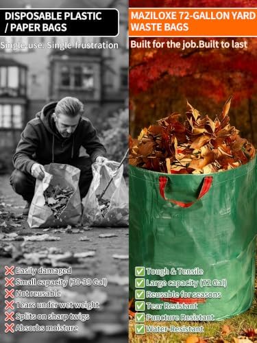 3 Pack 80Gal Tear-Resistant Reusable Yard Waste Bags - Image 4