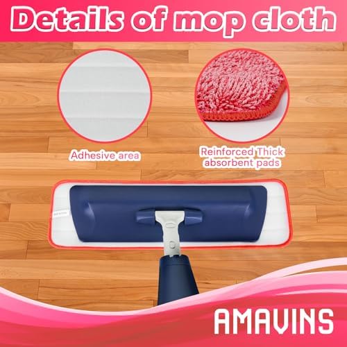 AmaVins 3 Pack Microfiber Cleaning Pads, Reusable Microfiber Mop Pads - Image 2