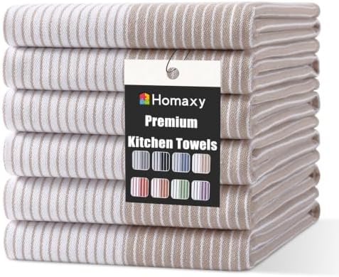 Homaxy Premium 100% Cotton Kitchen Towels 18"x28", 6 Pack by Homaxy