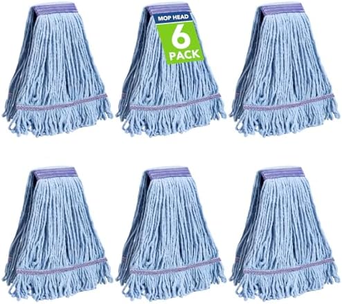 6 Pack Commercial Mop Head Replacement – Heavy Duty Mop Head by Unknown