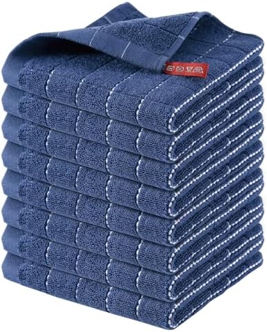Homaxy 100% Cotton Terry Kitchen Dish Cloths, 8 Pack by Homaxy