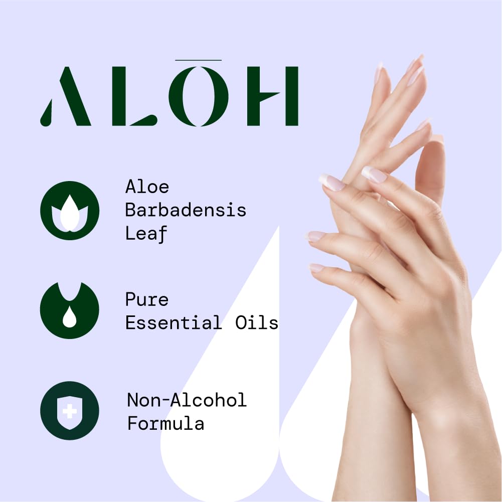 ALŌH Sanitizing Hand Gel 2-pack | Sweet Orange Bergamot + Aloe | 70% Alcohol Hydrating Hand Sanitizer Gel with Essential Oil, for Kids & Adults | 8oz Bottle (Set of 2)