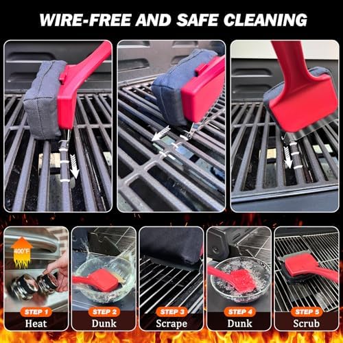 Bristle Free Grill Brush for Outdoor Grill, Safe Non-Metal BBQ Grill Cleaner - Image 2