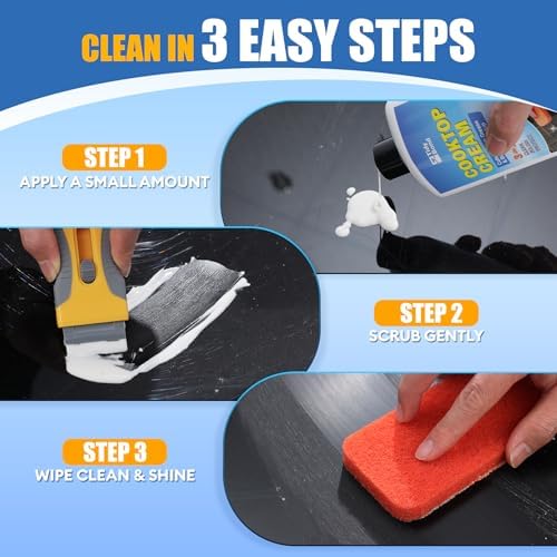 Glass Cooktop Cleaner & Polish Kit, Removes Burnt-On Food & Grease, 8.8 oz - Image 7