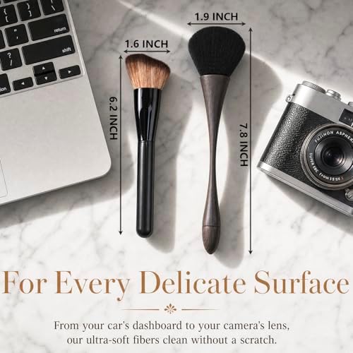 2 Pack Exquisite Dusting Brush Kit, Small Feather Duster Brushes, Car Detailing - Image 2
