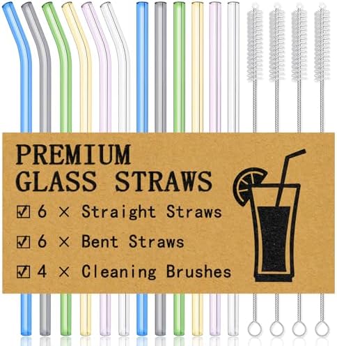 Piteno® 12Pcs Glass Straws by Piteno