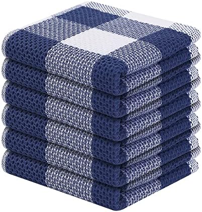 Homaxy 100% Cotton Check 6 Pack Dish Cloths by Homaxy