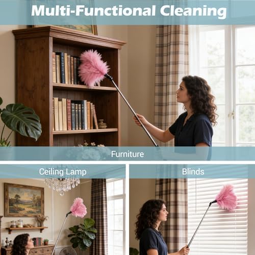 Feather Duster Extendable 22–47 Inch, Long Handle Duster - Image 2