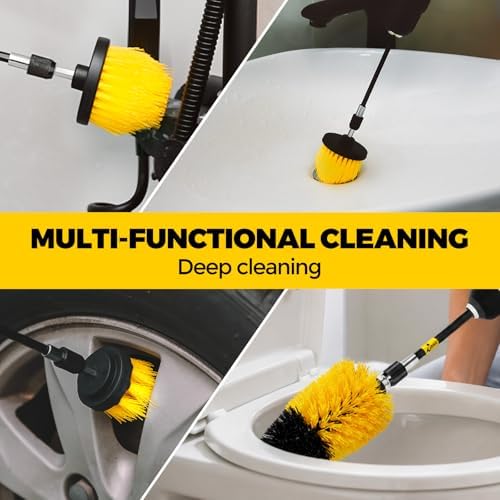 Holikme 9pak Drill Brush, Power Cleaning Scrubber Kit - Image 3