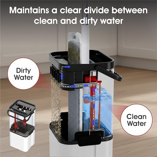 Self Cleaning No Dirt Flat Extendable Mop & Transparent Bucket System, Dual - Image 5