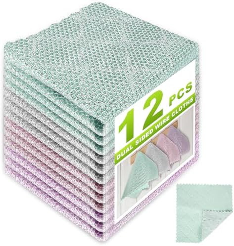 12 Pcs Multipurpose Wire Dishwashing Rag by INFICRIME