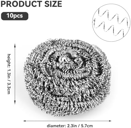 10 Pcs Metal Kitchen Scrubbing Pads Scrubs - Image 3