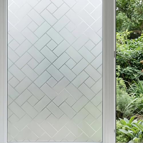 Frosted Geometric Pattern Window Privacy Film, 35.4"x 78.7" by ZLISH