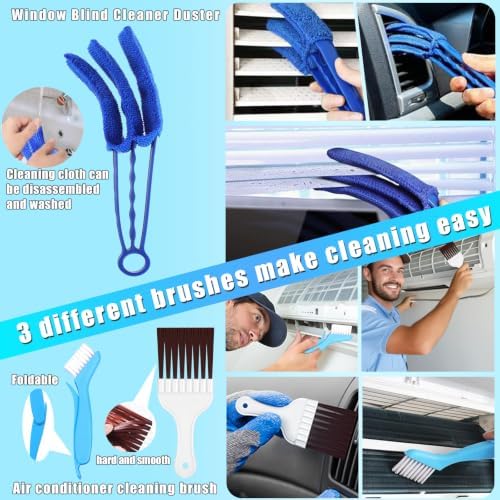 6 Pcs AC Fin Comb Straightener & Coil Cleaner Brush Kit - Image 4