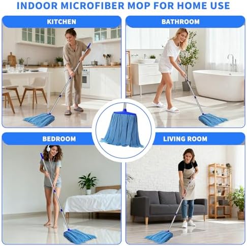 Microfiber Cloth Mop, Commercial Cloth Mops 52“ Stainless Steel Handle - Image 4
