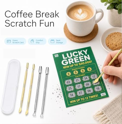 Scratch Off Lottery Tickets Tool, Dual Head Scraper to Prevent Nail Damage - Image 7