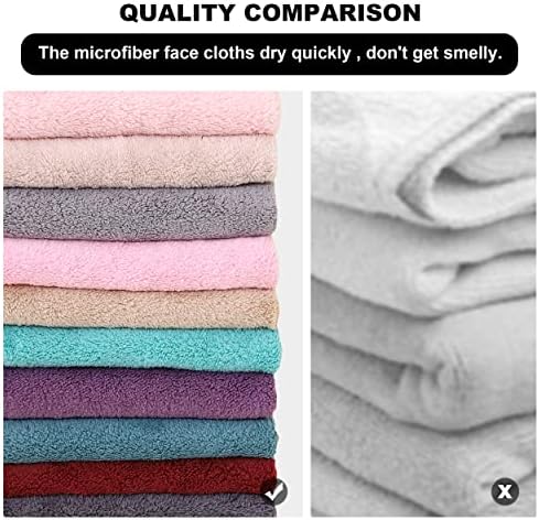 MOONQUEEN Microfiber Facial Cloths Fast Drying Washcloth 12 Pack - Image 6