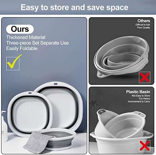 3 Pack Collapsible Wash Basin Set - Image 4