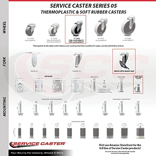 9T28L2 FG9T28L20000 Rubbermaid Audio Visual Cart Replacement Caster Kit – Fits - Image 4