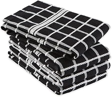DII Basic Terry Collection Windowpane Dishtowel Set, 4 Piece - Image 2