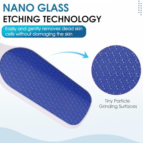 Nano-Glass Foot File White, Ergonomic Handle Foot Care Tool - Image 2