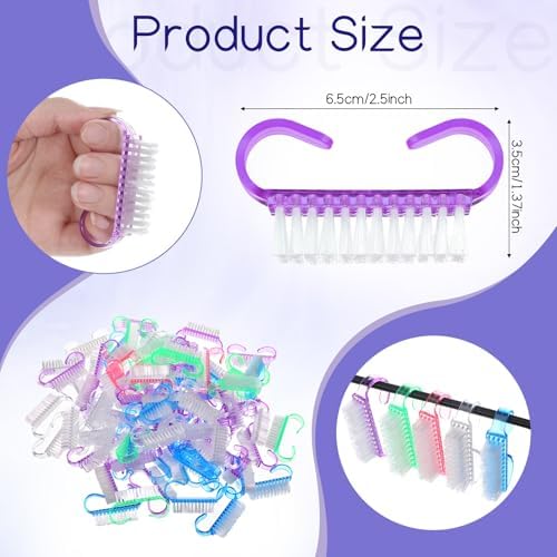 420 Pcs Handle Grip Nail Brush Bulk, 5 Colors Nail Scrub Brush - Image 2